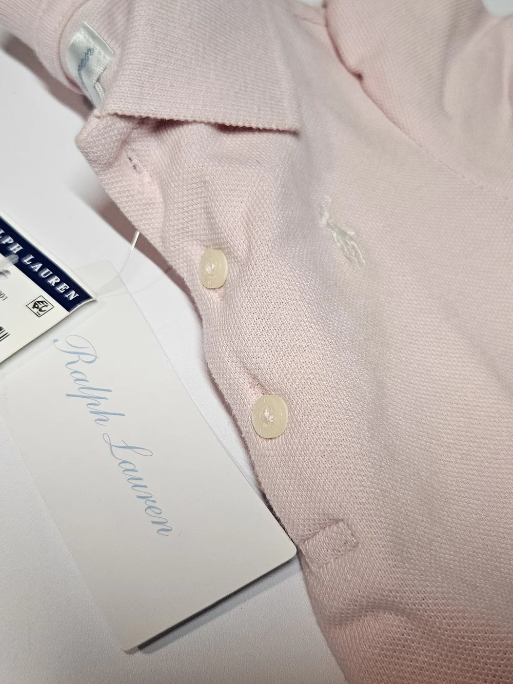 NWT Ralph Lauren Baby Girls Pink Peplum Polo Top Shirt 24M